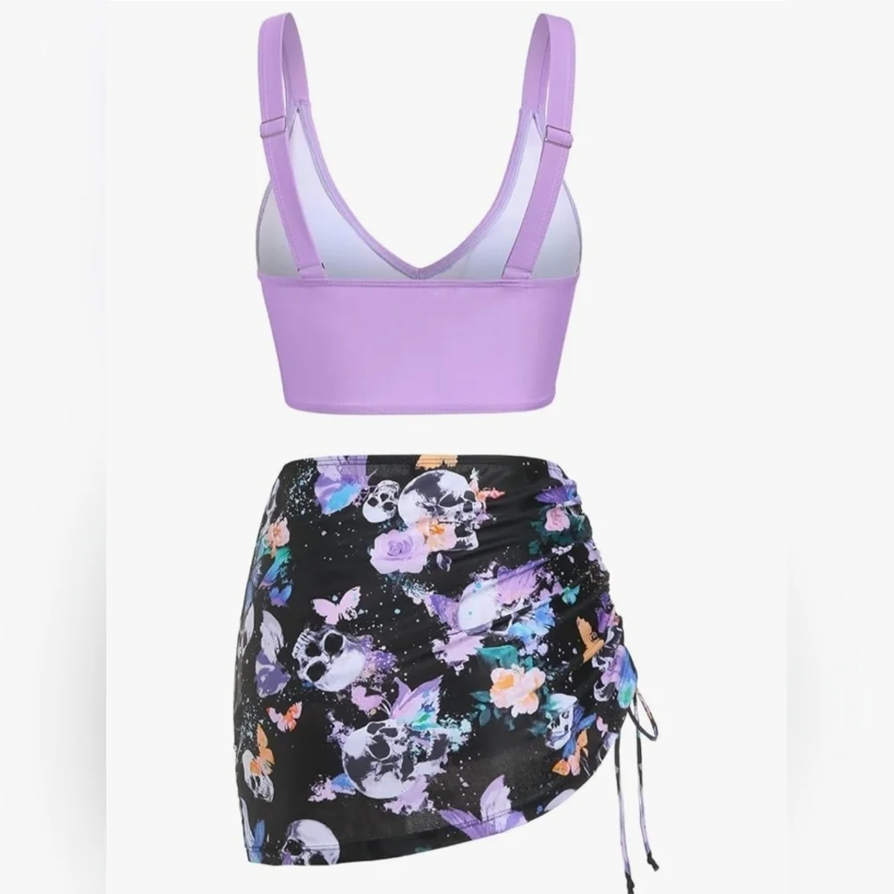 DRESSFO Women's High Waisted Bikini with Cover Up Skirt #887 - Picture 7 of 11